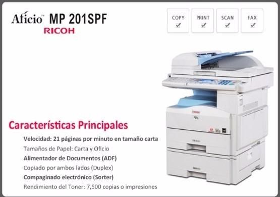 Fotocopiadora Ricoh Mp 201sp Multifuncional
