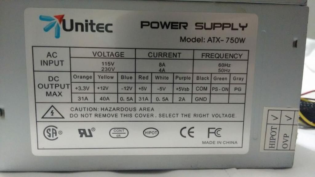 Fuente de Poder Unitec Atx-750w