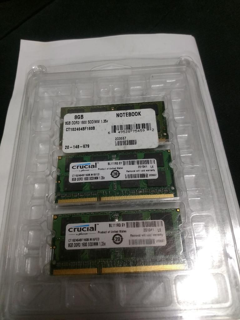 Memoria Nueva Ram Ddr3 de Portatil 1.35v