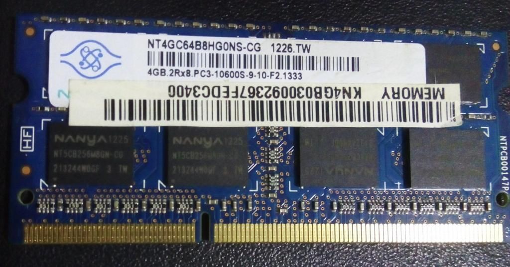 Memoria RAM 4GB DDR3 NANYA MHz Para portatil