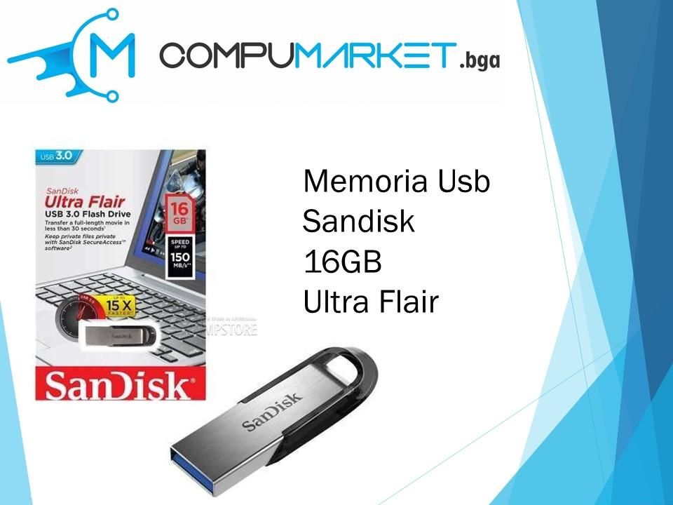 Memoria usb sandisk 16gb ultra flair nuevo y facturado