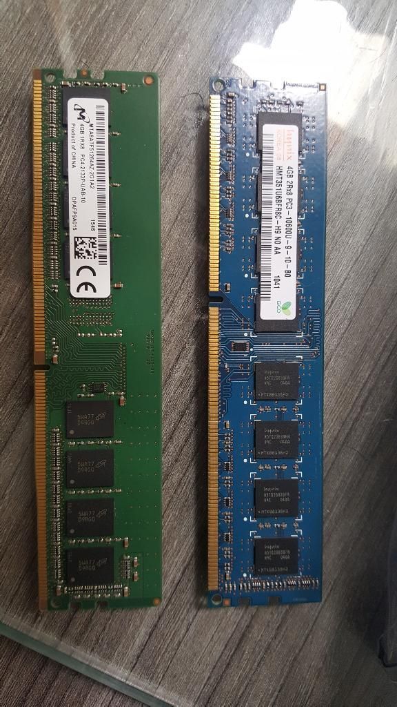 Memorias Ddr3 Y Ddr4 Ambas de 4gb