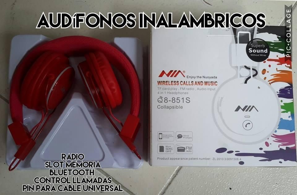 NUEVOS audifonos bluetooht rojo memoria radio pin universal