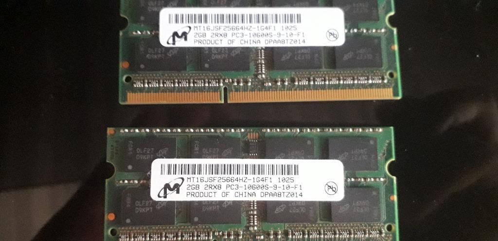 2 Memorias de 2g Ddr3 en 40mil