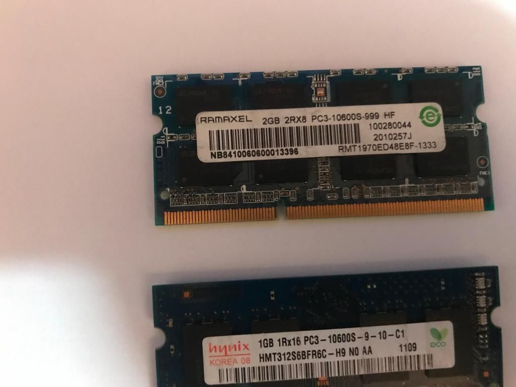 Memoria RAM DDR3 Portatil 2GB - 1GB - Vendo Cambio