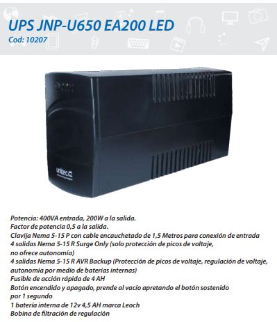 UPS UNITEC JNP U650 EA200 LED
