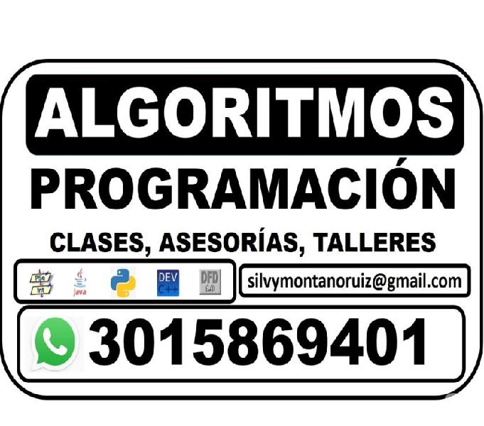 Clases, Talleres, algoritmos, programación.