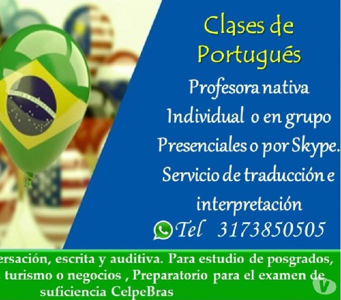 Clases de portugués brasilero Prof.nativa