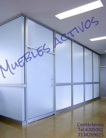 Divisiones En Vidrio Panel, Aluminio en Bogotá.