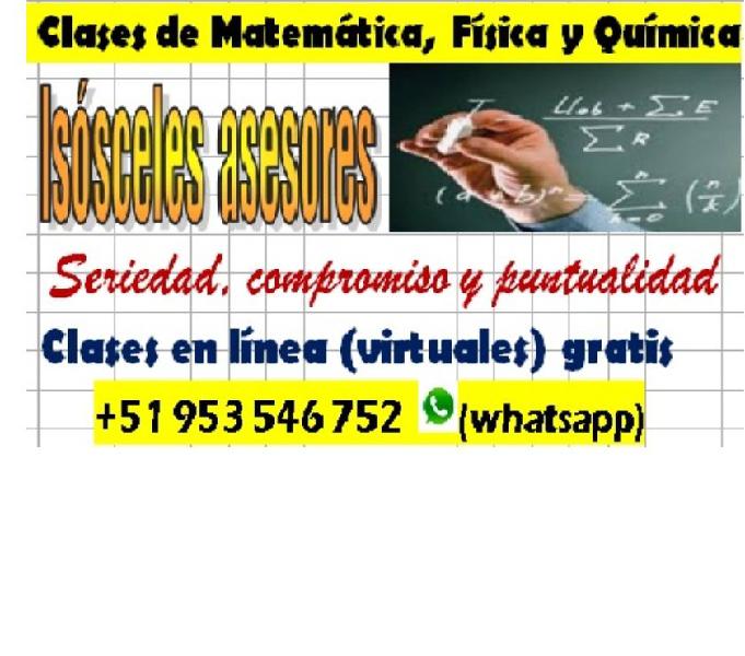 Matemáticas, Física y Química online gratis +51 953 546