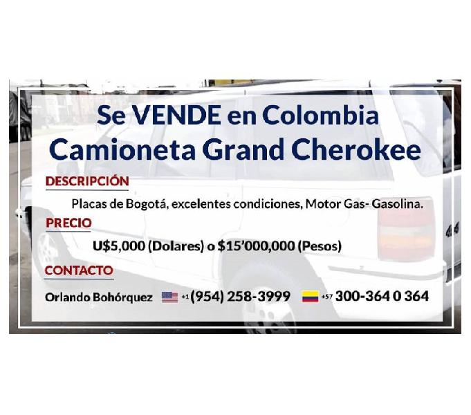 Se VENDE en COLOMBIA, Camioneta Jeep Grand Cherokee