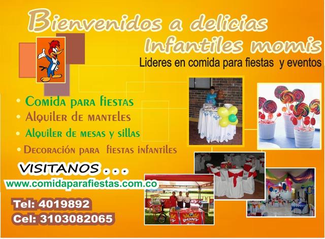 Servicio de Refrigerios Para Fiestas Infantiles en Bogota.