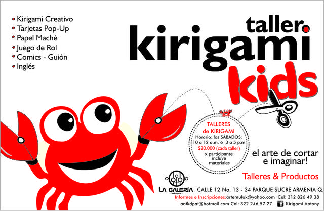 Talleres kirigami para niños, adolescentes y adultos