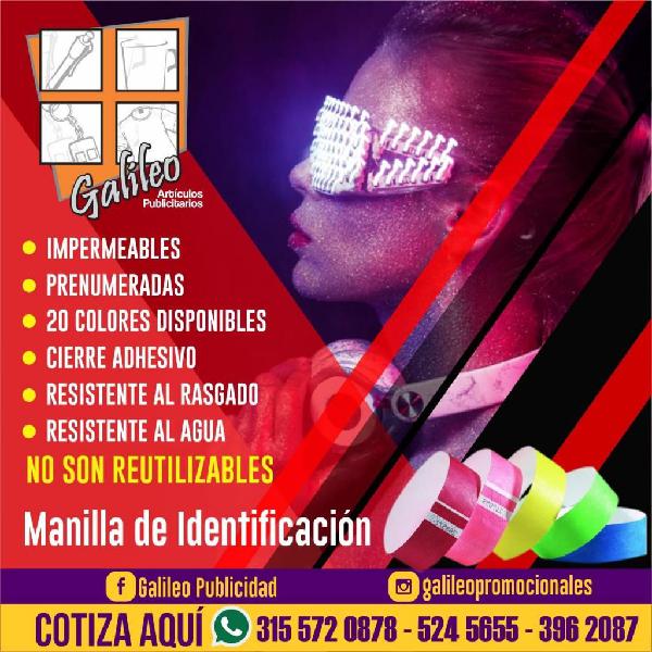 Manillas Tyvek Manillas de Acceso y Control Eventos bares