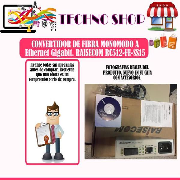 Convertidor De Fibra Monomodo A Ethernet Gigabit. Raisecom