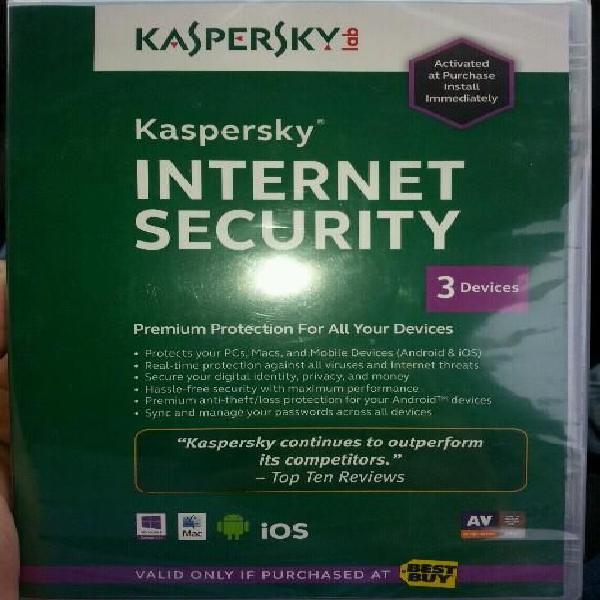 Licencia Antivirus Kaspersky para 3 equipos super promo de