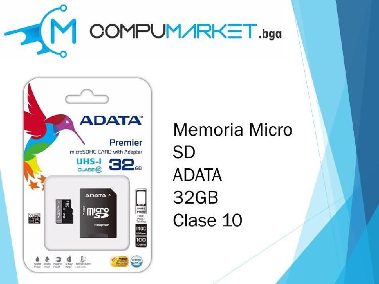 Memoria micro sd ADATA 32gb clase 10 nuevo y facturado