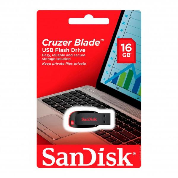 Sandisk Cruzer Blade Memoria USB de 2.0 de 16 GB, negro