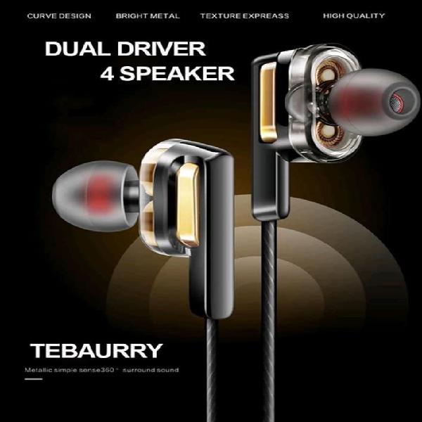 Auriculares Doble Bass TEBAURRY X3 dual drivers con