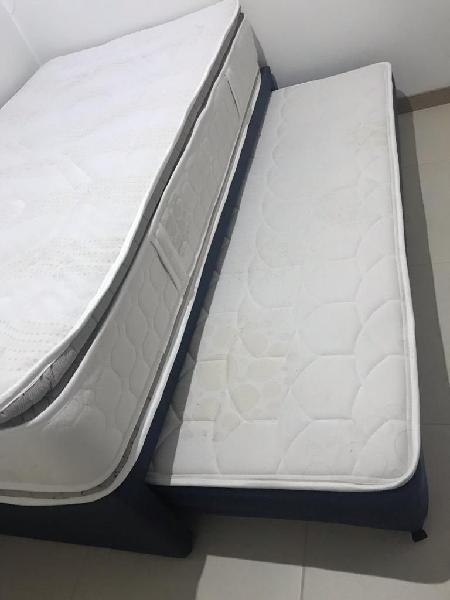 Cama Dual 1,00 X 1,90 Azul