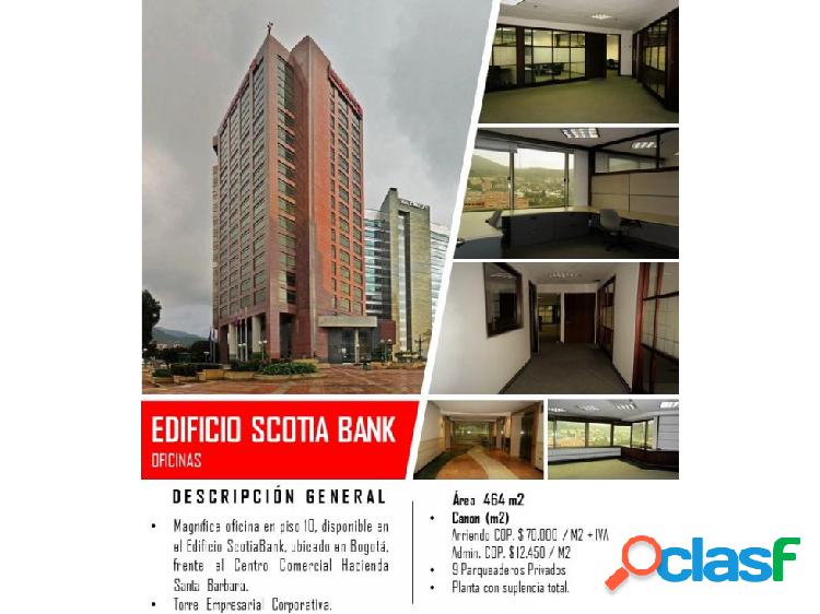 Oficina Arriendo Scotia Bank, Cra 7a con 115