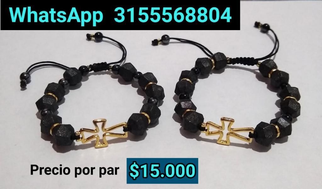 Pulseras con Cruz Dorada para Pareja