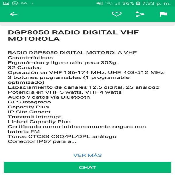 Radio Motorola Dgp8050 Como Nuevo