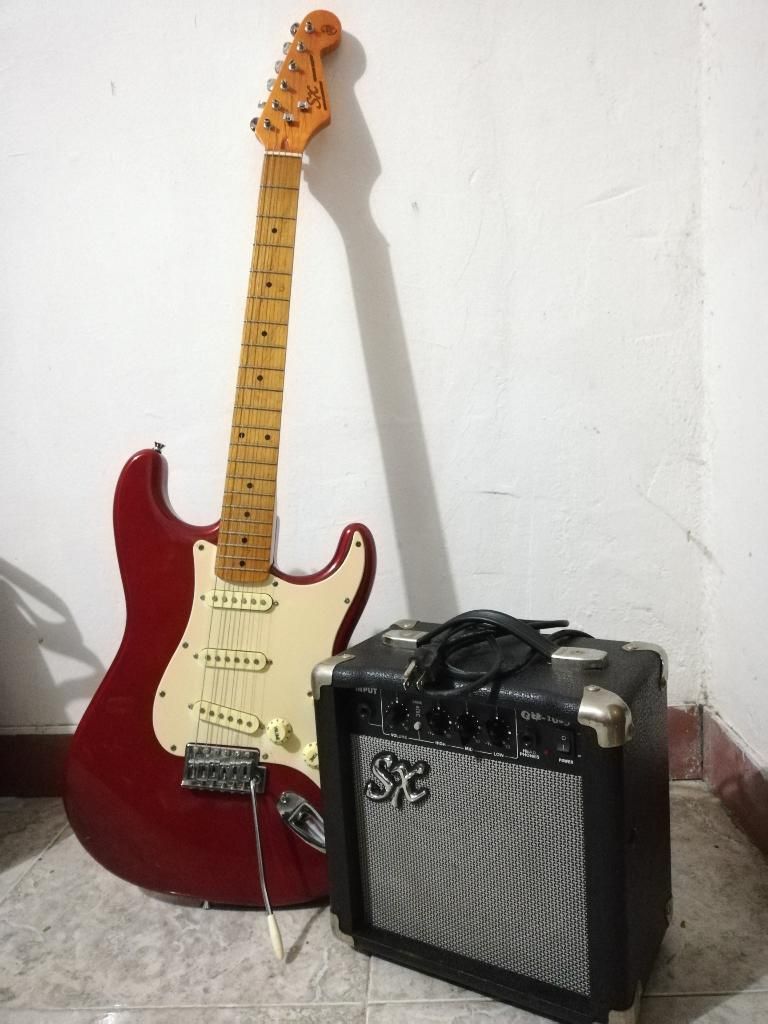 Guitarra Eléctrica Sx Y Amplificador 10w