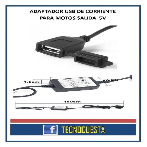 ADDAPTADOR USB PARA MOTOCICLETAS SALIDA 5V