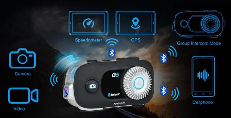 Intercomunicador G5 AiRide 2en1 Videocamara 1080p Bluetooth