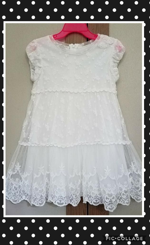 Vestido Blanco Para Niña Talla 4t Muy Lindo
