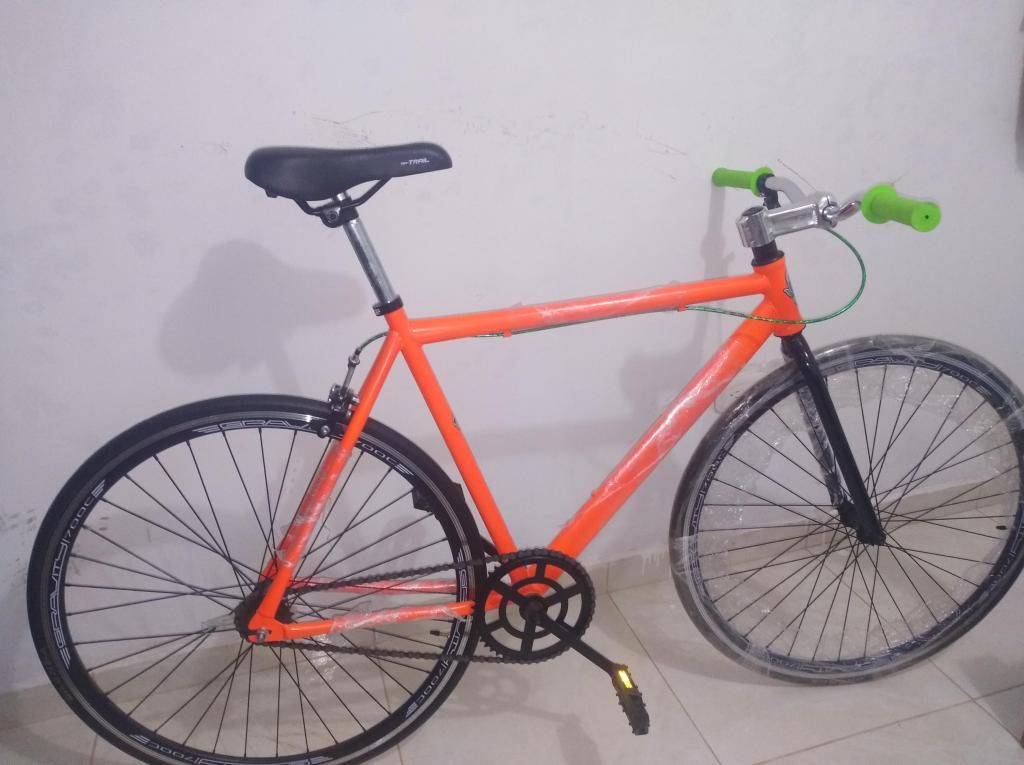 bicicleta fixie fixed naranja
