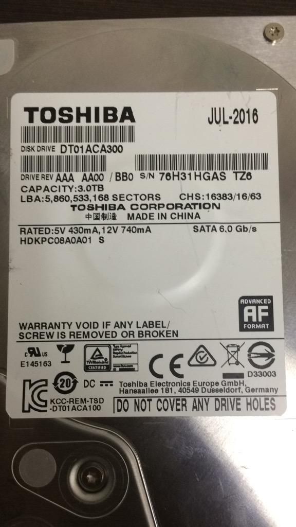 Disco Duro Toshiba 3Tb