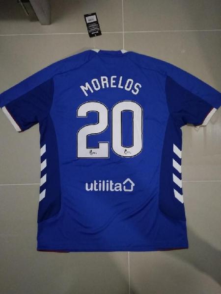 camiseta Alfredo Morelos, Rangers 2018/19, nueva y original