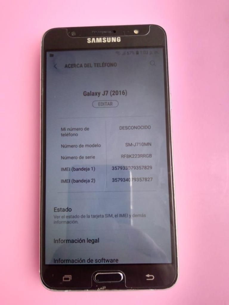 Celular Samsung J7 Metal 16 Gb como nuevo