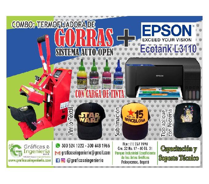 Impresora Epson L3110 y termofijadora de gorras, Bogotá