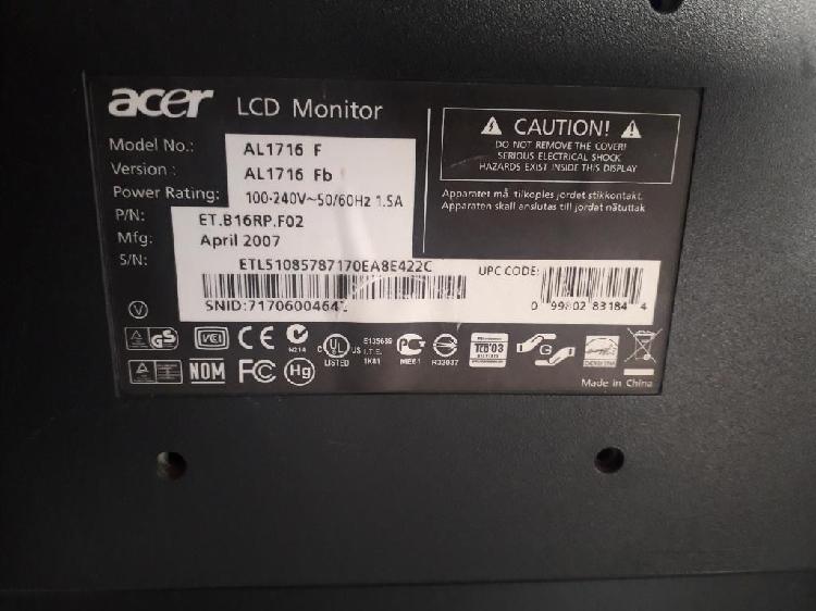 Monitor 17 Acer Lcd