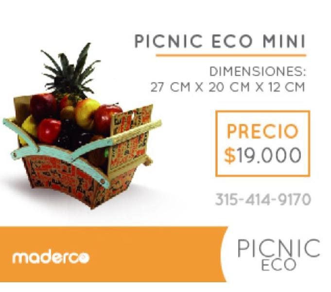 Cesto para picnic en madera