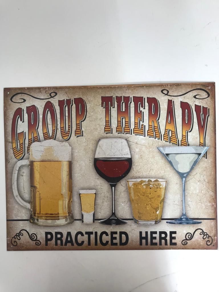 VENDO Aviso metálico Americana GROUP THERAPY