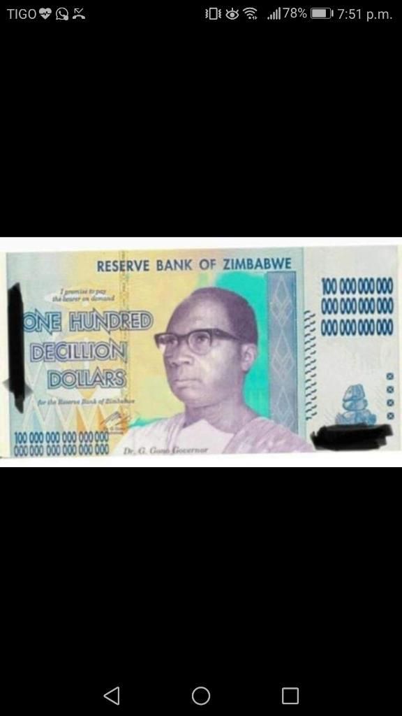 Vendo Billetes Zimbabwe