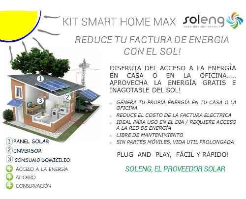 Kit Energía Solar Hogar Smart Home Max Paneles+inversor Red