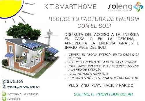 Kit Energía Solar Hogar Smart Home Panel + Inversor A Red