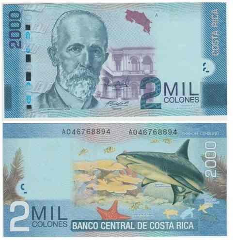 Billete Costa Rica 2000 Colones 2013 Papel Moneda Unc