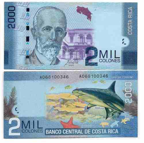 Billete Costa Rica 2000 Colones 2015 Papel Moneda Unc
