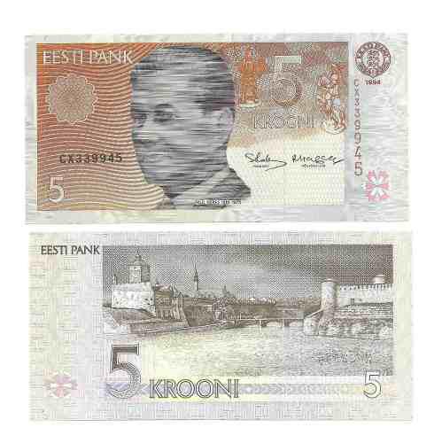 Billete De Estonia 5 Coronas 1994 Papel Moneda Unc