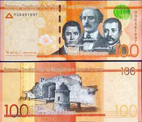 Billete De Republica Dominicana 100 Pesos Papel Moneda Unc