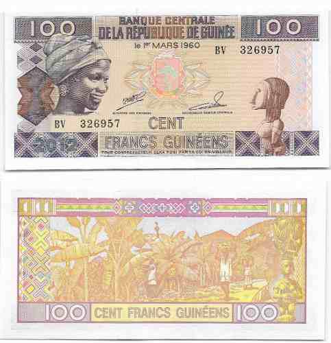 Billete Guinea 100 Francos 1960, Papel Moneda Unc