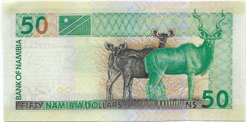 Billete Namibia 50 Dolares 2013, Papel Moneda Unc