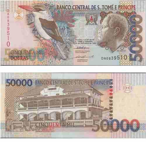 Billete St. Tomé Príncipe 50.000 Dobras 1996 Papel Moneda