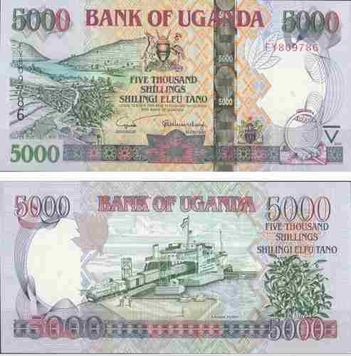 Billete Uganda 5000 Chelines 2005 Papel Moneda Unc